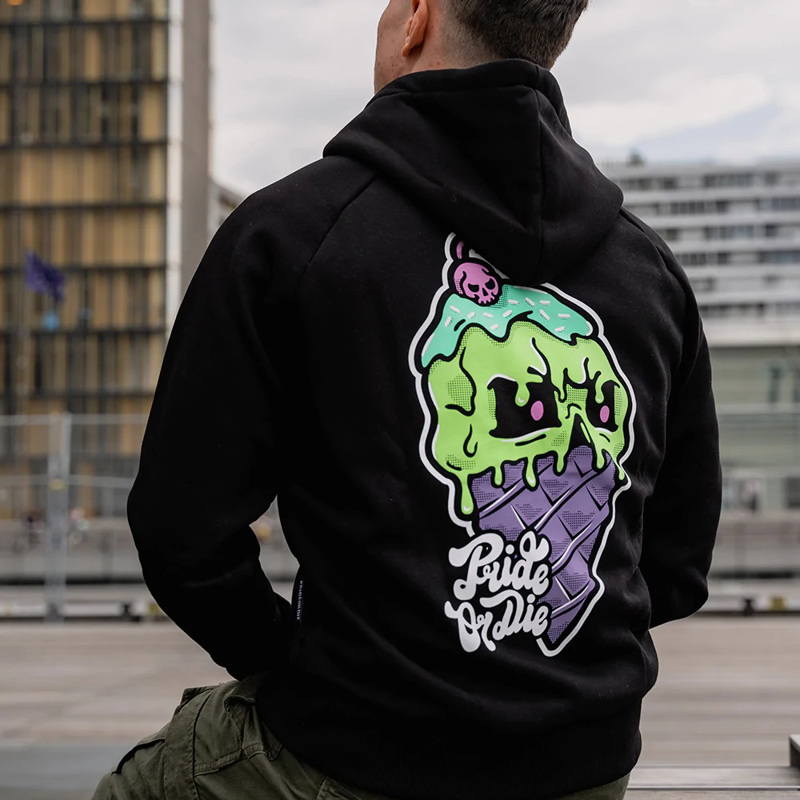 PRIDE OR DIE ice cream zaketa -black
